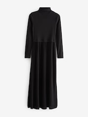 Schwarz - Plissiertes Kleid mit langen Ärmeln - Bild 5 von 6