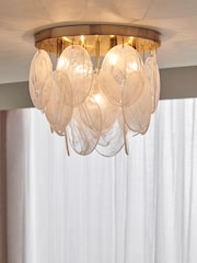 Lipsy White/Clear Marble Effect Flush Ceiling Light - Image 1 of 5