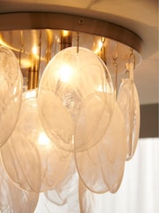 Lipsy White/Clear Marble Effect Flush Ceiling Light - Image 3 of 5