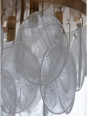 Lipsy White/Clear Marble Effect Flush Ceiling Light - Image 4 of 5