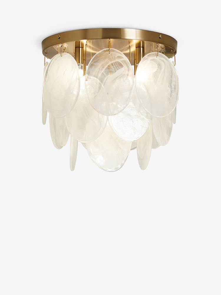 Lipsy White/Clear Marble Effect Flush Ceiling Light - Image 5 of 5