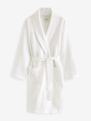 White 100% Cotton Waffle Dressing Gown - Image 6 of 7