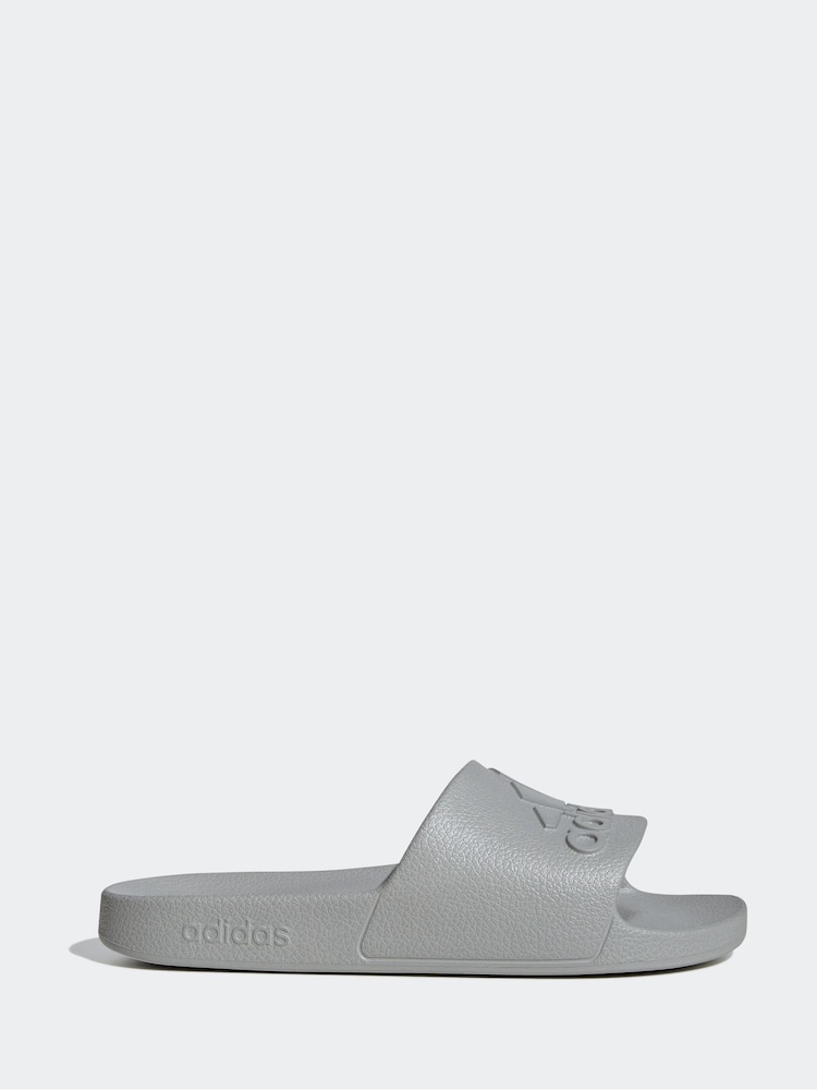 adidas Grey Sportswear Adilette Aqua Slides - Image 1 of 9