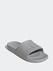 adidas Grey Sportswear Adilette Aqua Slides - Image 3 of 9