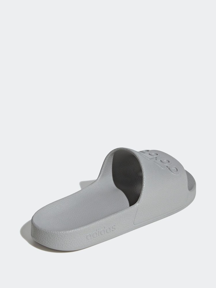 adidas Grey Sportswear Adilette Aqua Slides - Image 4 of 9