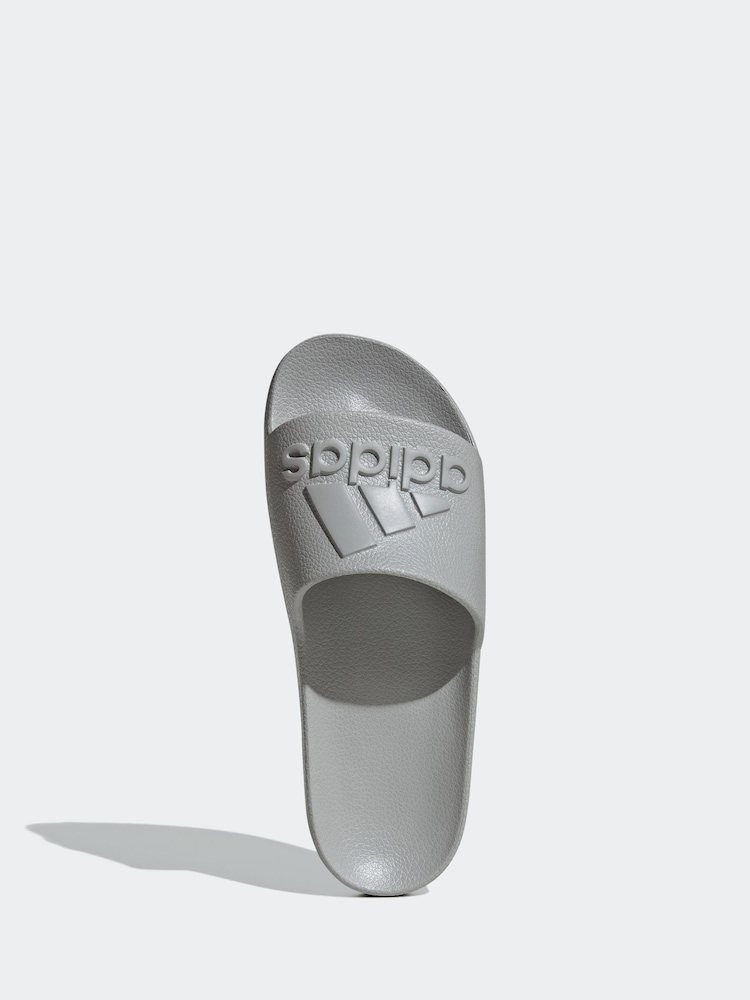adidas Grey Sportswear Adilette Aqua Slides - Image 5 of 9