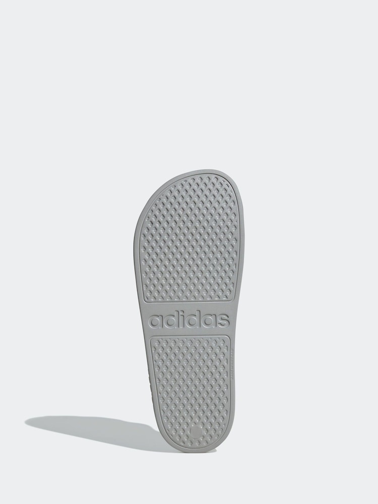 adidas Grey Sportswear Adilette Aqua Slides - Image 6 of 9