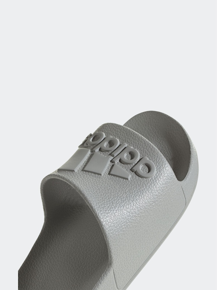 adidas Grey Sportswear Adilette Aqua Slides - Image 8 of 9