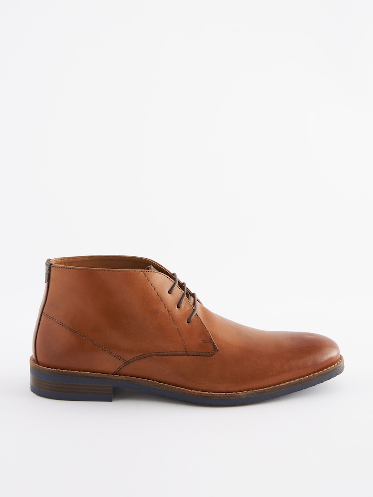 Buy Tan Brown Leather Chukka Boots from Next USA display picture 2