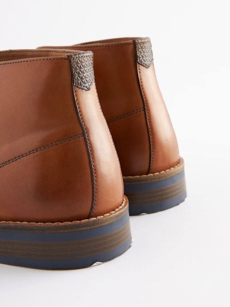 Buy Tan Brown Leather Chukka Boots from Next USA display picture 3