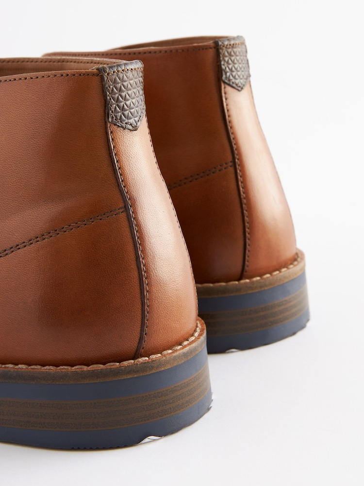 Buy Tan Brown Leather Chukka Boots from Next USA display picture 3