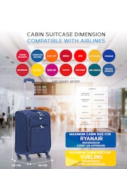 Flight Knight Navy 55x40x20cm Ryanair Priority Soft Case Cabin Carry On Suitcase Hand Luggage - Image 3 of 7