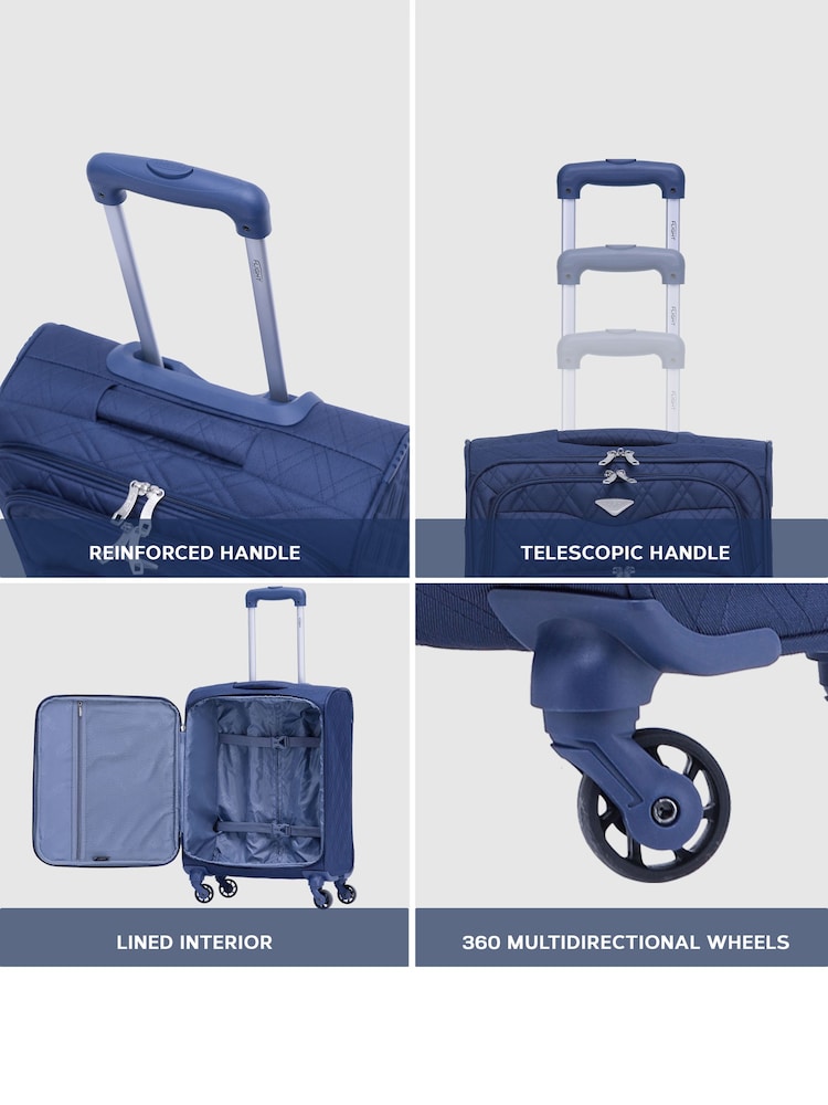 Flight Knight Navy 55x40x20cm Ryanair Priority Soft Case Cabin Carry On Suitcase Hand Luggage - Image 7 of 7