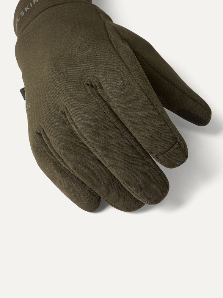 Sealskinz Green Acle Waterproof Soft Shell Gloves - Image 2 of 3 Sealskinz Green Acle Waterproof Soft Shell Gloves - Image 2 of 3