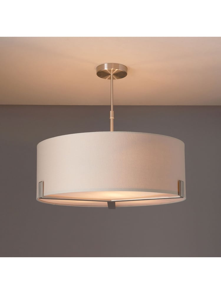 Gallery Grey Stoke Nickel Pendant Ceiling Light - Image 1 of 7 Gallery Grey Stoke Nickel Pendant Ceiling Light - Image 1 of 7