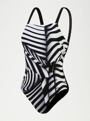 Speedo Black Womens Amberglow Shaping Swimsuit 1 Piece with Removable Bra Pads and Bust Support - Image 6 of 6