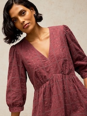 White Stuff Red Lucy Embroidered Cord Dress - Image 3 of 6