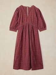 White Stuff Red Lucy Embroidered Cord Dress - Image 5 of 6