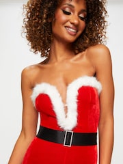 Ann Summers Red Christmas Sexy Santa Velvet Jumpsuit - Image 3 of 4