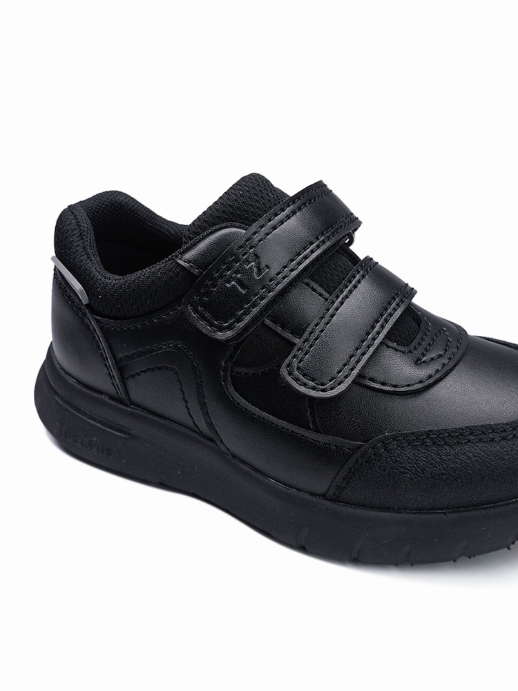 Toezone BAY Black Shoes Super Lightweight Double Rip Tape Fastening Making Your School Days Super Comfy - Image 1 of 5