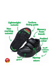 Toezone BAY Black Shoes Super Lightweight Double Rip Tape Fastening Making Your School Days Super Comfy - Image 4 of 5