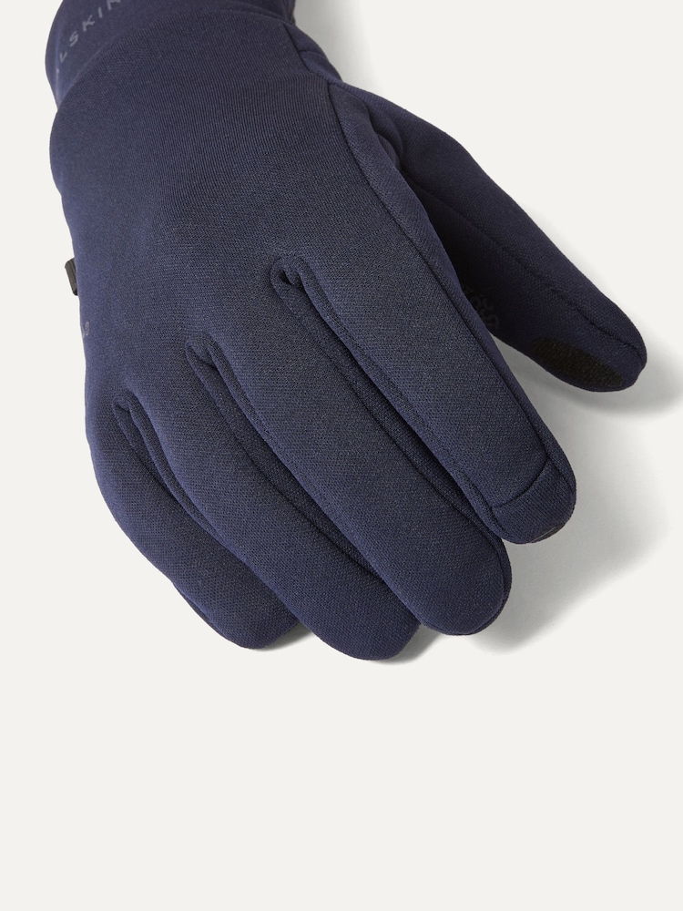 Sealskinz Blue Acle Waterproof Soft Shell Gloves - Image 2 of 3 Sealskinz Blue Acle Waterproof Soft Shell Gloves - Image 2 of 3