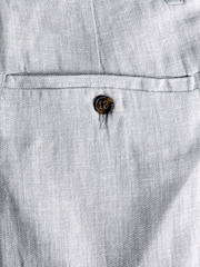 Hellgrau - Strukturierte Hose aus Leinenmischung - Bild 8 von 9