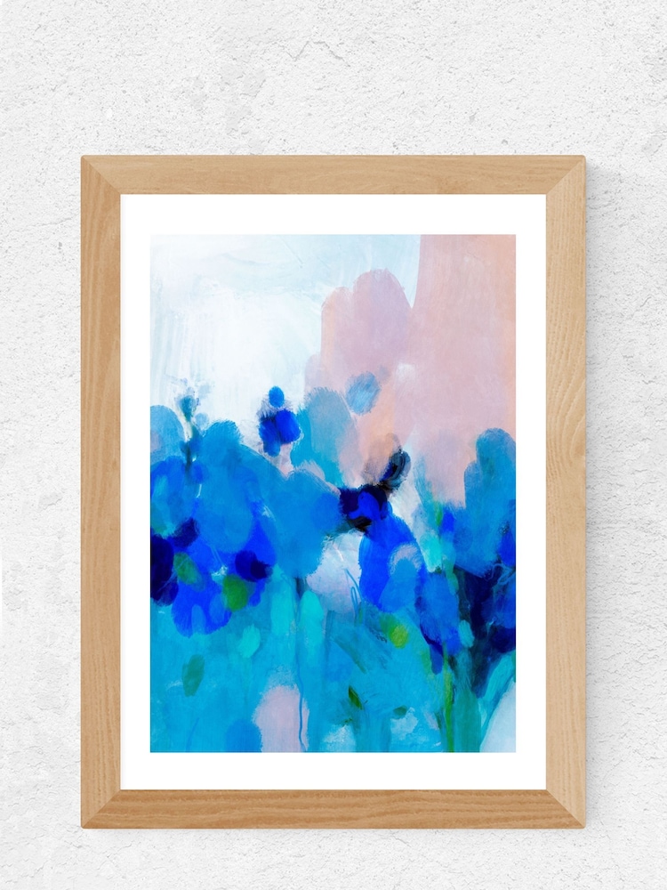 East End Prints White Impression Of Blue Flower Print by Ana Rut Bre - Image 1 of 3