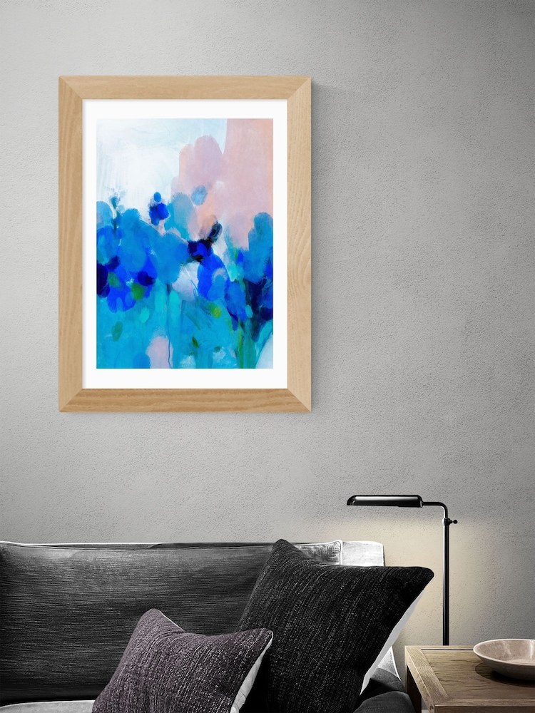 East End Prints White Impression Of Blue Flower Print by Ana Rut Bre - Image 2 of 3
