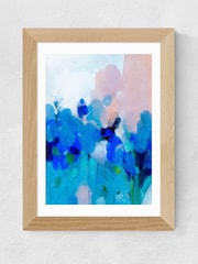 East End Prints White Impression Of Blue Flower Print by Ana Rut Bre - Image 3 of 3