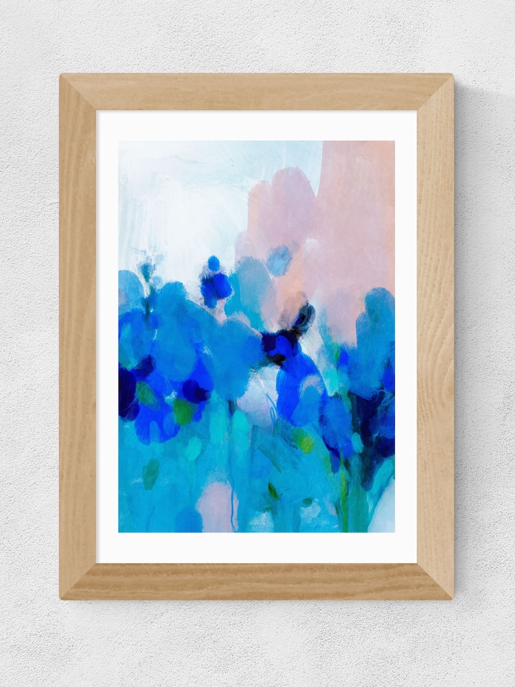 East End Prints White Impression Of Blue Flower Print by Ana Rut Bre - Image 3 of 3
