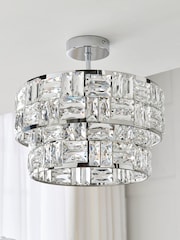 Chrome Alexis 3 Light Flush Ceiling Light - Image 2 of 8