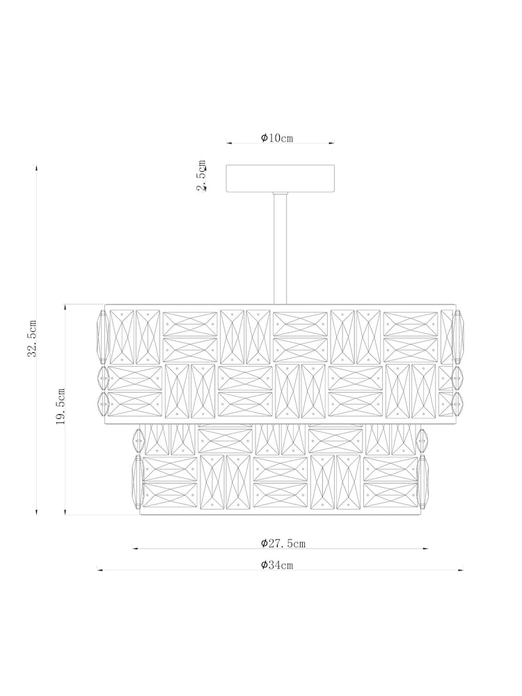Chrome Alexis 3 Light Flush Ceiling Light - Image 8 of 8