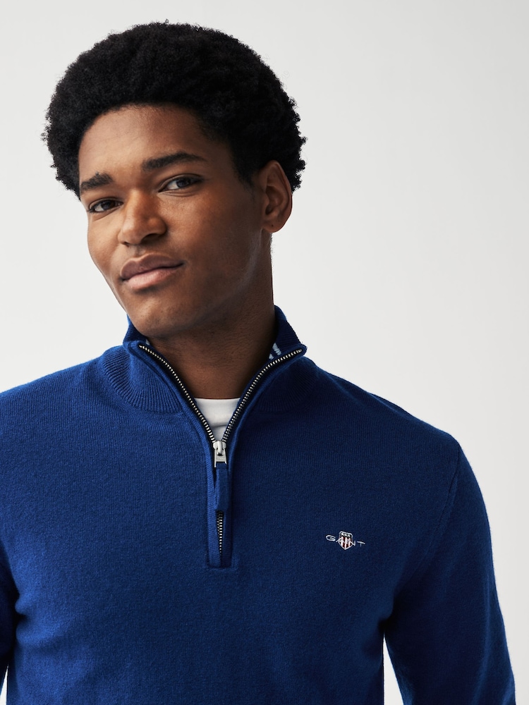 GANT Superfine Lambswool Half Zip Jumper - Image 1 of 6
