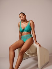 Green Extra High Leg Floral Lace Extra High Leg Knickers - Image 3 of 5