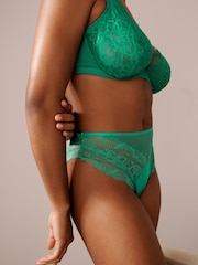 Green Extra High Leg Floral Lace Extra High Leg Knickers - Image 4 of 5