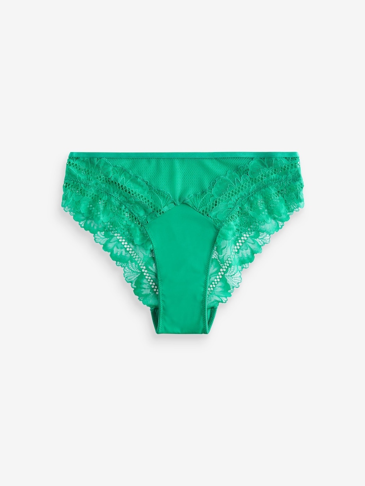 Green Extra High Leg Floral Lace Extra High Leg Knickers - Image 5 of 5