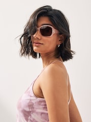 Pink Ombre Effect Cut Out Detail Sunglasses - Image 2 of 7