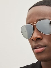 Серебряный зеркальными стеклами - Ray-Ban XL Sunglasses - Image 14 of 14