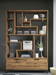 Dark Bronx Oak Effect Wide Shelving Unit - Image 1 of 7
