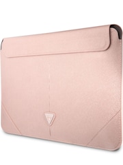 Guess Pink 16 Device Computer Sleeve Pu Saffiano Triangle Metal Logo Bag - Image 1 of 4