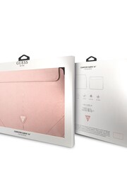 Guess Pink 16 Device Computer Sleeve Pu Saffiano Triangle Metal Logo Bag - Image 4 of 4