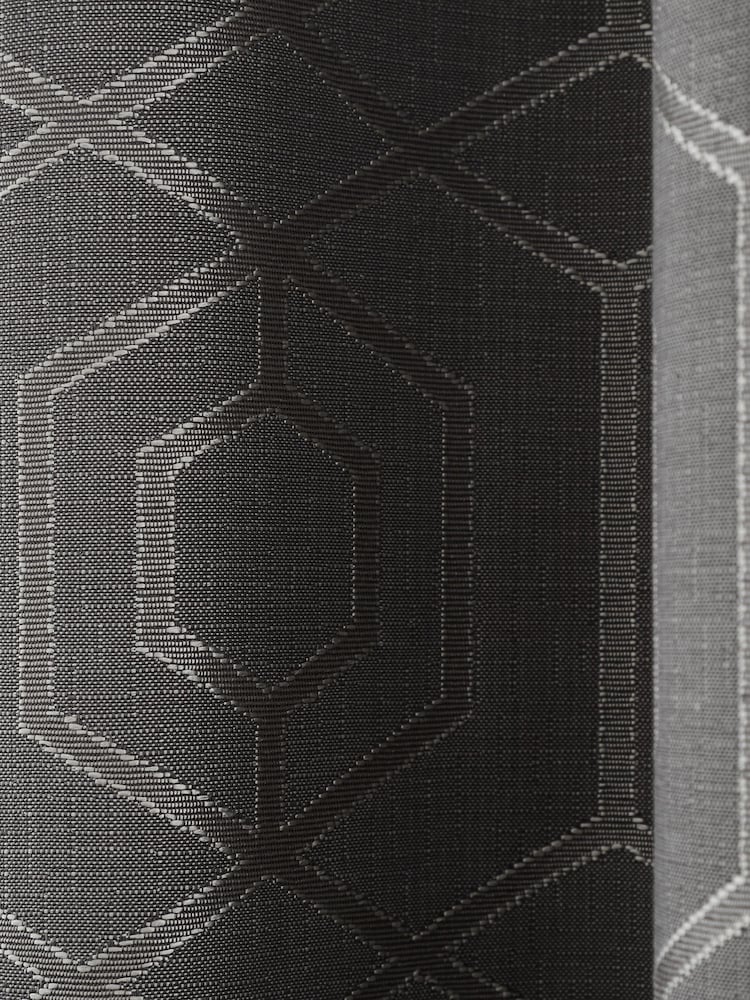 Curtina Grey Camberwell Geo Lined Eyelet Curtains - Image 3 of 3