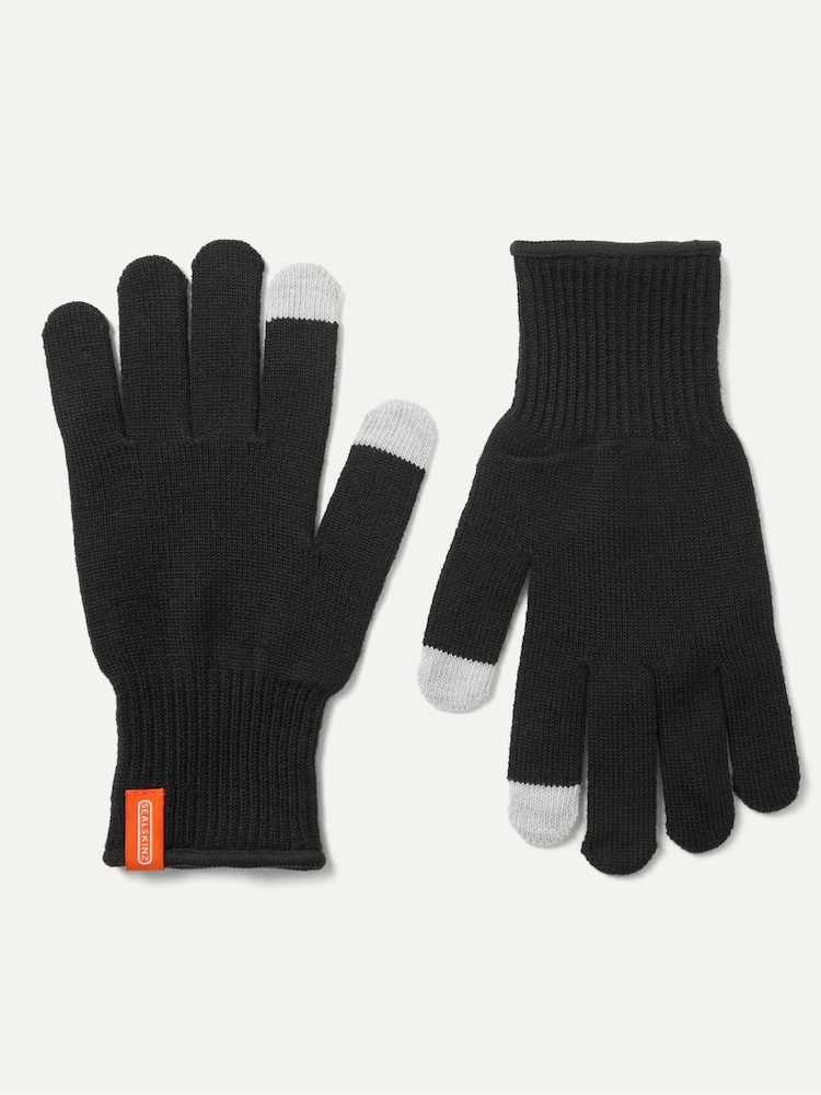Sealskinz Black Hanworth Solo Merino Gloves - Image 1 of 3