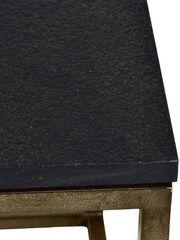 Libra Interiors Gold Kirkstone Set of 2 Side Tables with Galaxy Slate Top - Image 4 of 4