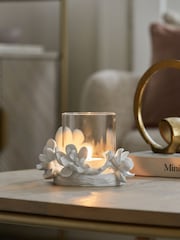 White Floral Tealight Candle Holder - Image 2 of 5