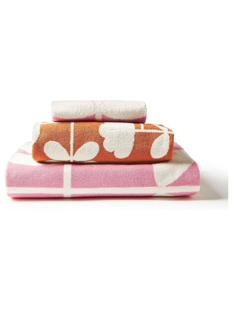 منشفة Paprika بنقشة زهرة توليب مقطوعة الجذع قطن 100% من Orla Kiely - Image 3 of 6