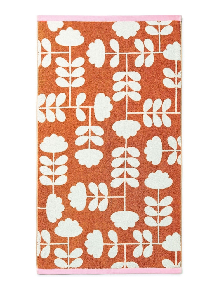 منشفة Paprika بنقشة زهرة توليب مقطوعة الجذع قطن 100% من Orla Kiely - Image 5 of 6