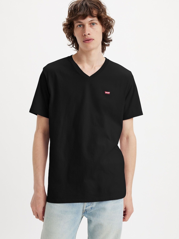 Levi's® Black 100% Cotton Original Housemark V-Neck T-Shirt - Image 1 of 5