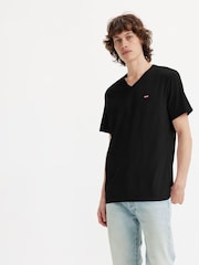 Levi's® Black 100% Cotton Original Housemark V-Neck T-Shirt - Image 4 of 5